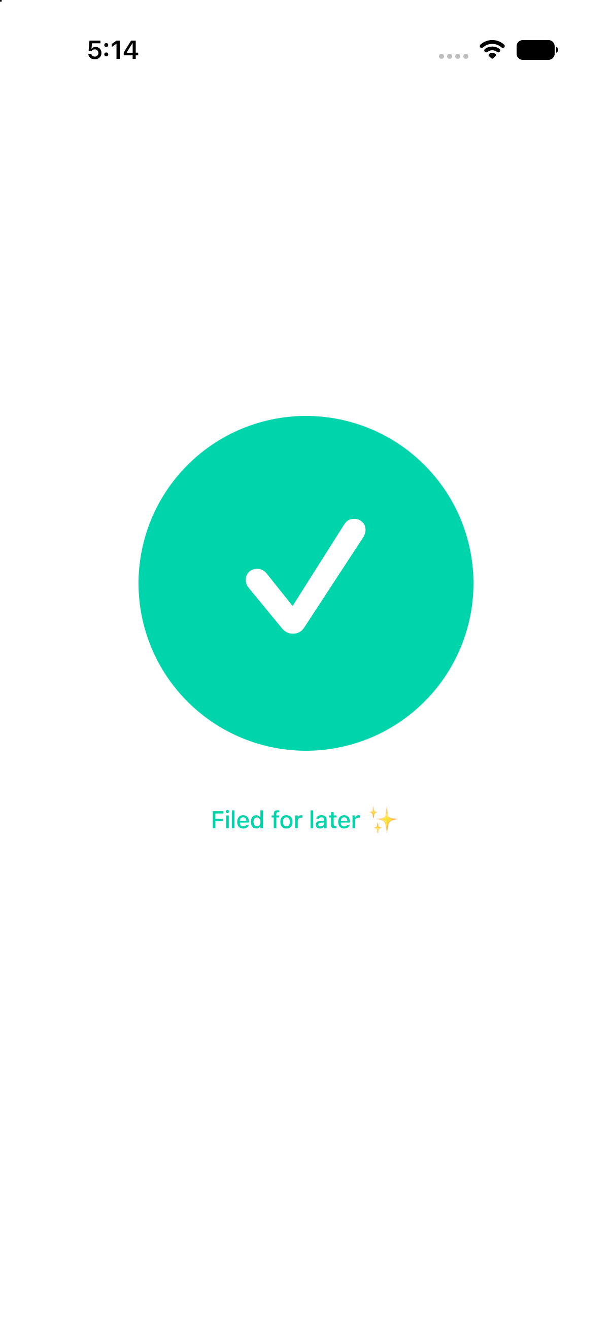 Share extension confirming a save with Filed for later
