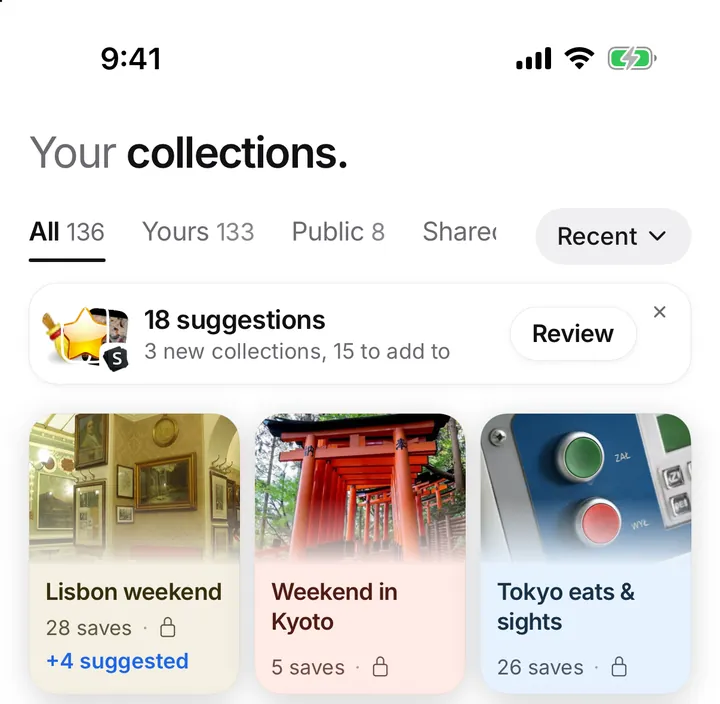Your collections: Lisbon weekend, Weekend in Kyoto, Tokyo eats and sights